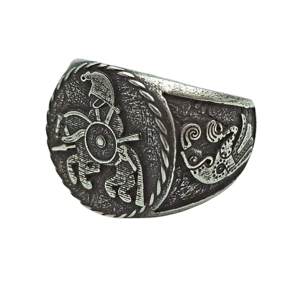 Horseman from Vendel plates signet ring