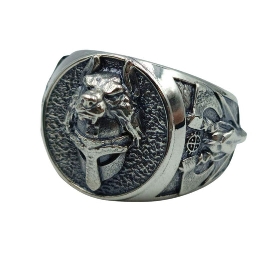 Viking warrior wolf ring from silver 8 US/CA  