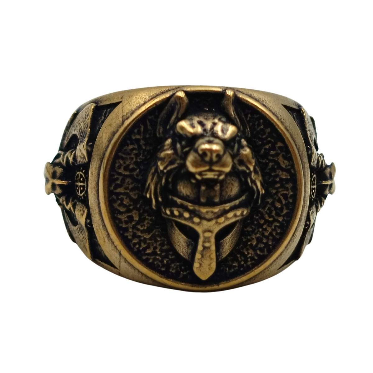 Viking warrior wolf ring