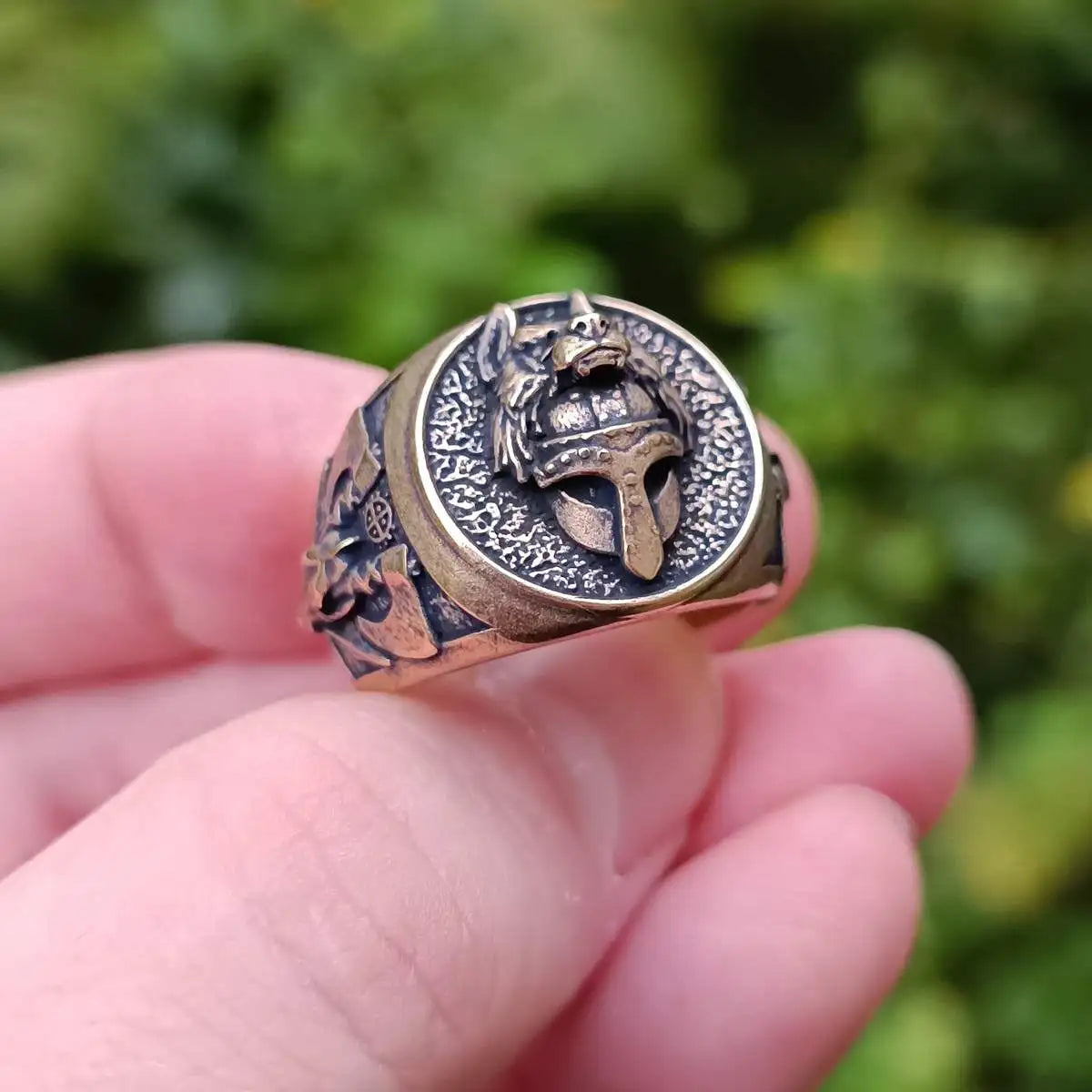 Viking warrior wolf ring