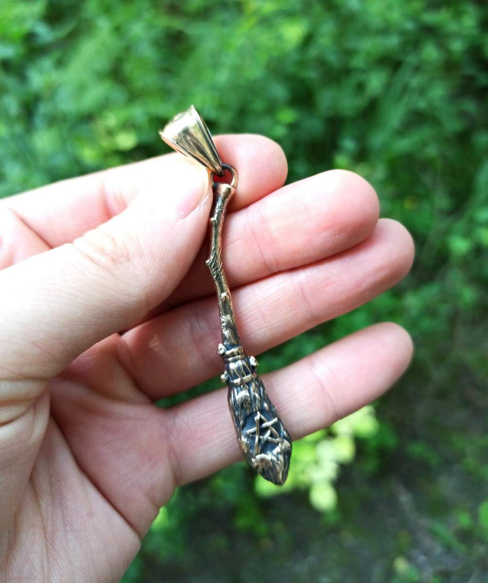 Witch broom pendant
