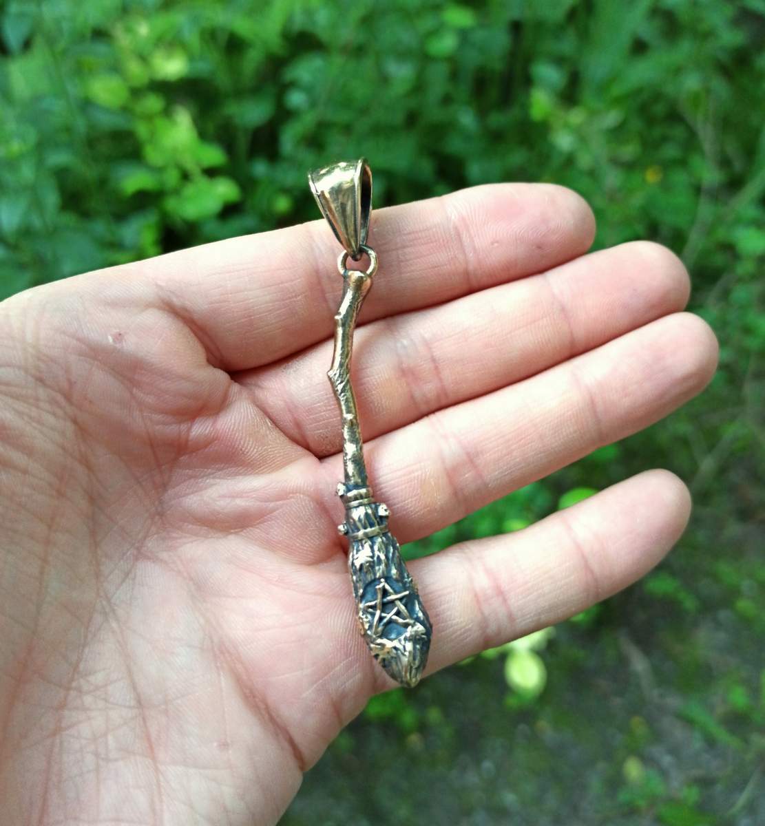 Witch broom pendant