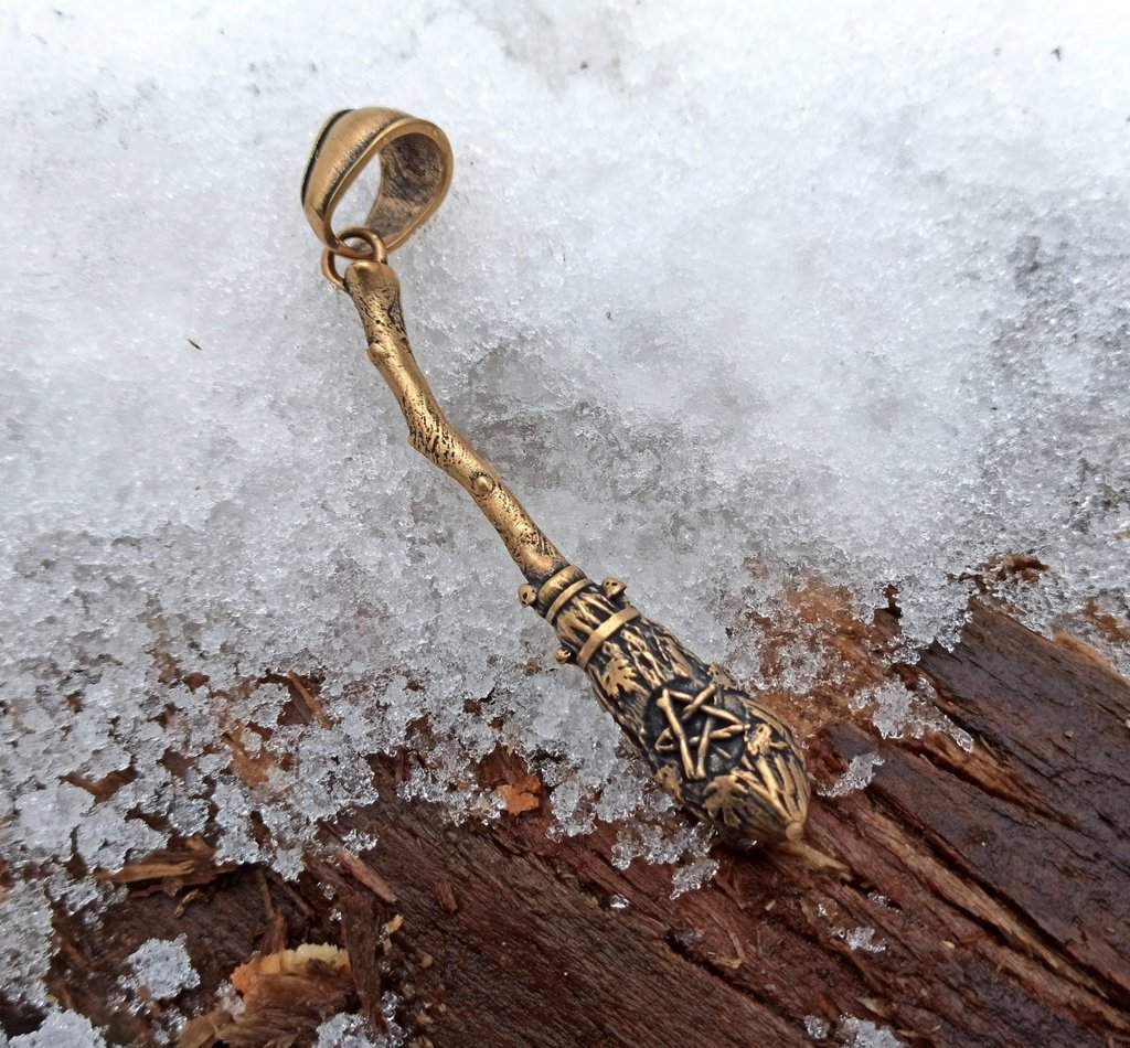 Witch broom pendant