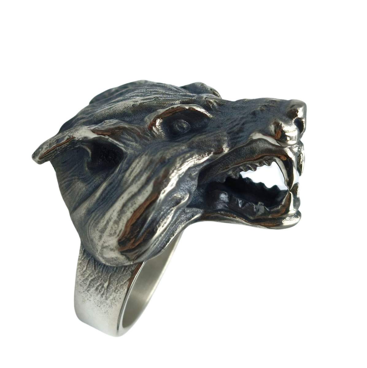 Fenrir Wolf silver ring Norse Viking jewelry WikkedKnot jewelry