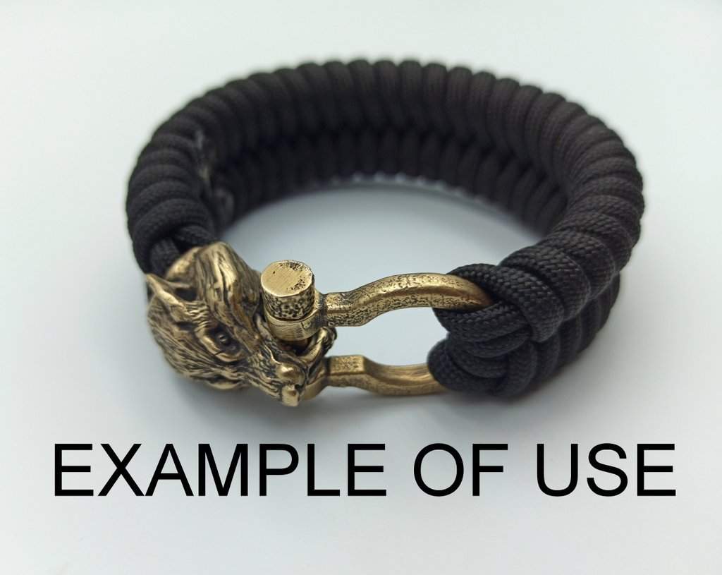 Wolf head paracord Shackle clasp for paracord bracelet