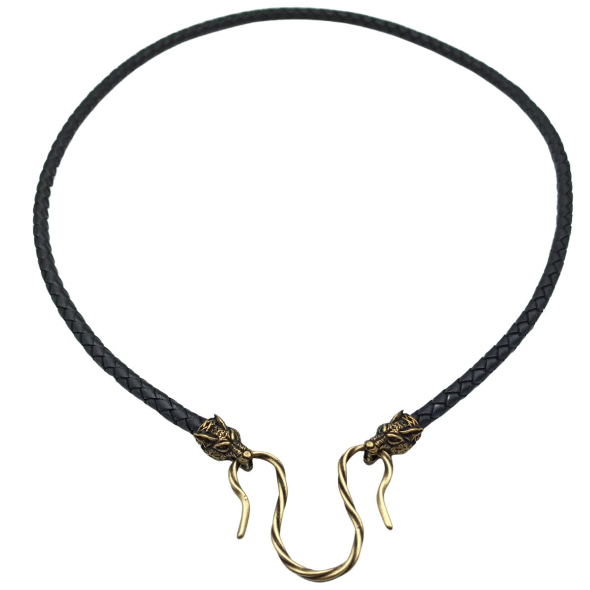Wolf Geri and Freki leather necklace