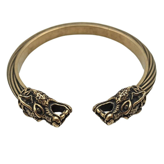 Wolf arm ring Viking bracelet from bronze Bronze with patina  