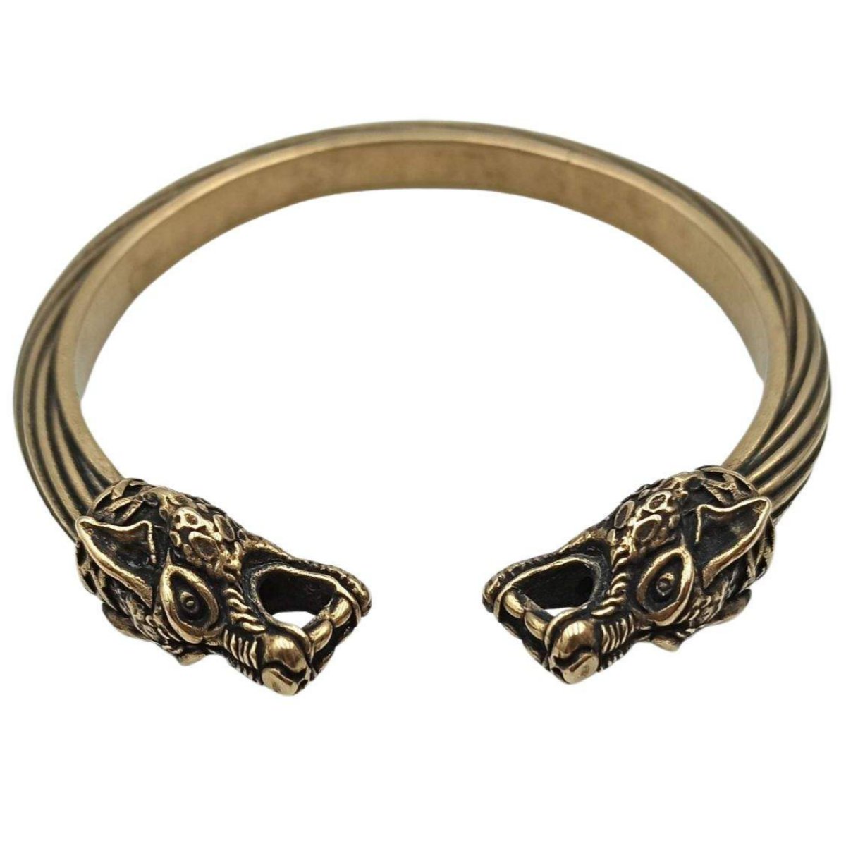 Wolf arm ring Viking bracelet Bronze with patina