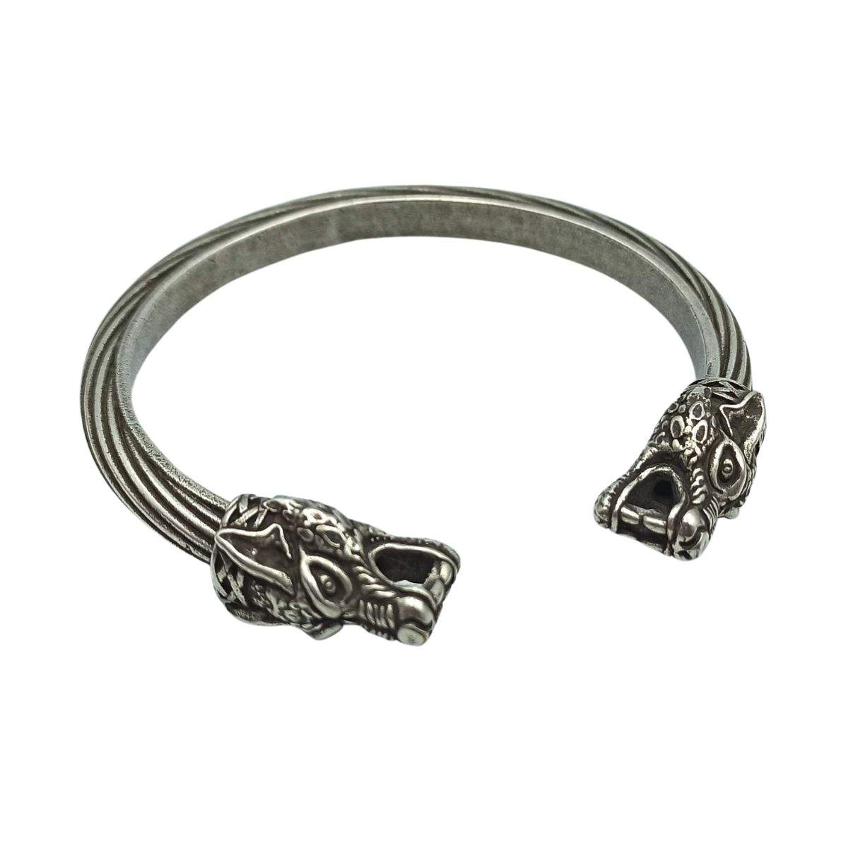 Wolf arm ring Viking bracelet from bronze Silver plating  
