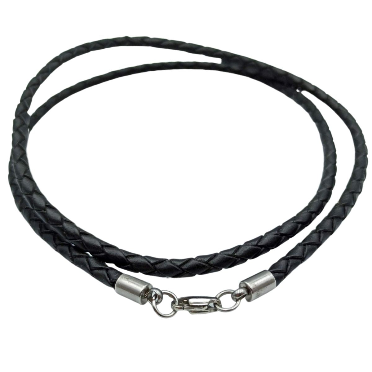 Braided leather necklace for pendant