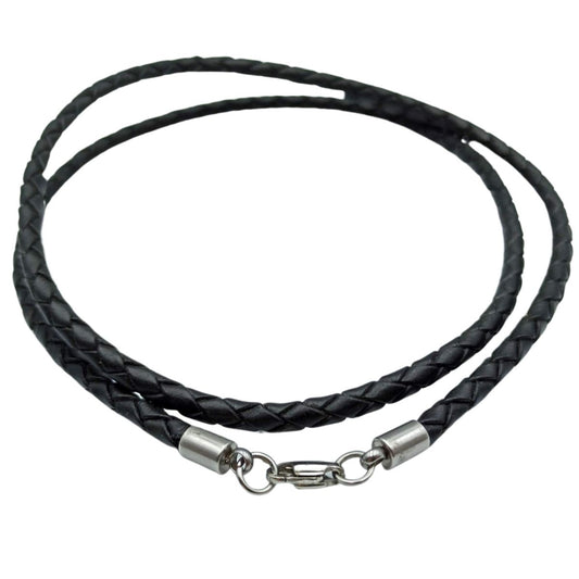Braided leather necklace for pendant