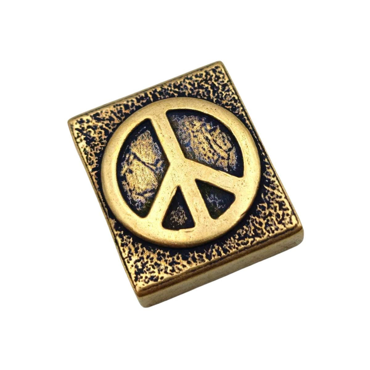 Peace symbol molle clip Bronze with patina