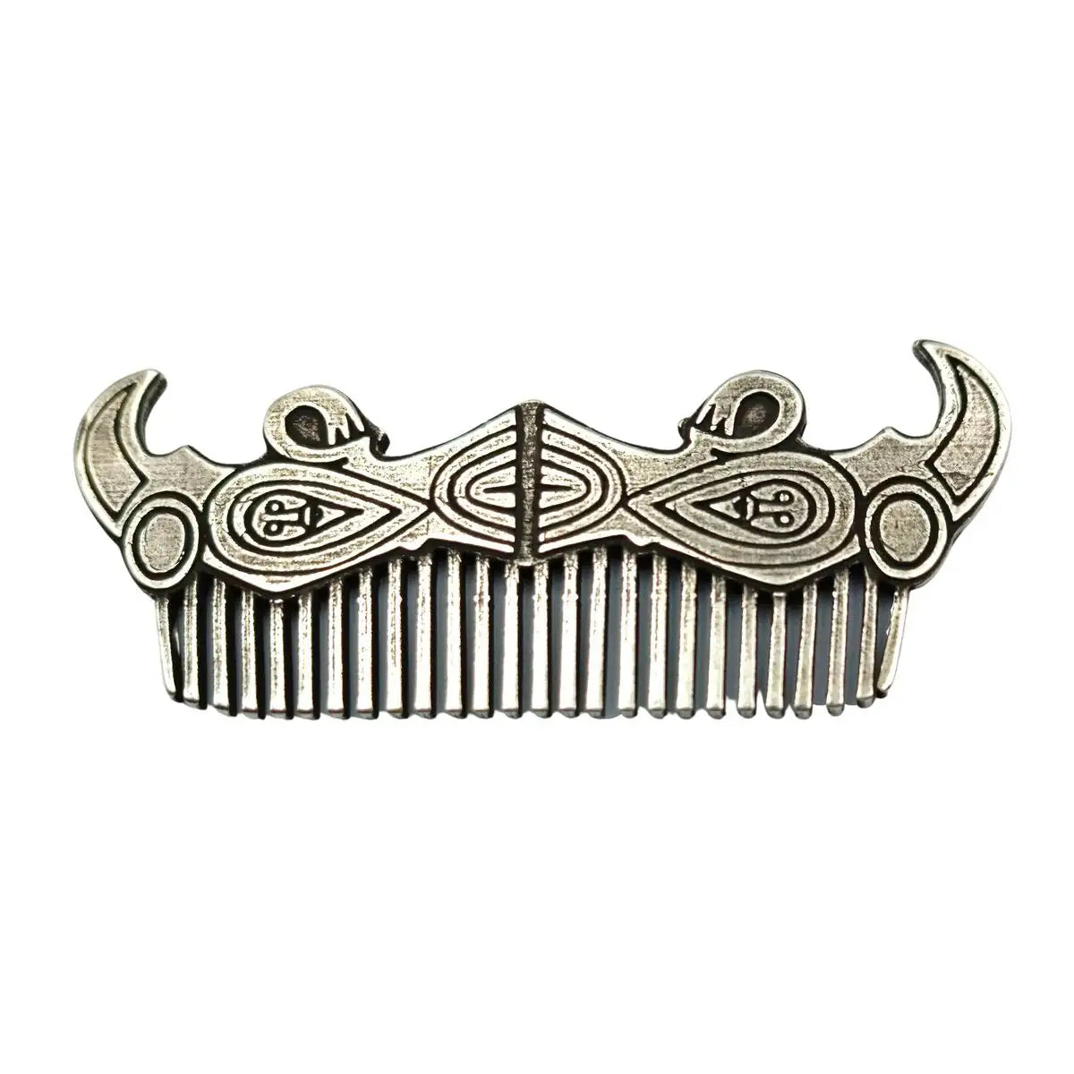 Viking raven beard comb Silver plated