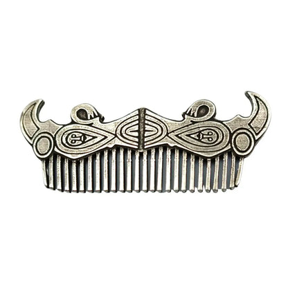Viking raven beard bronze comb Silver plated  
