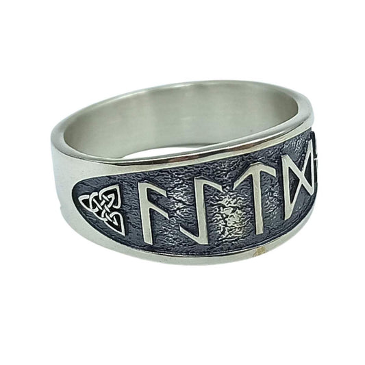 Custom Norse Runes silver ring 6 US/CA  