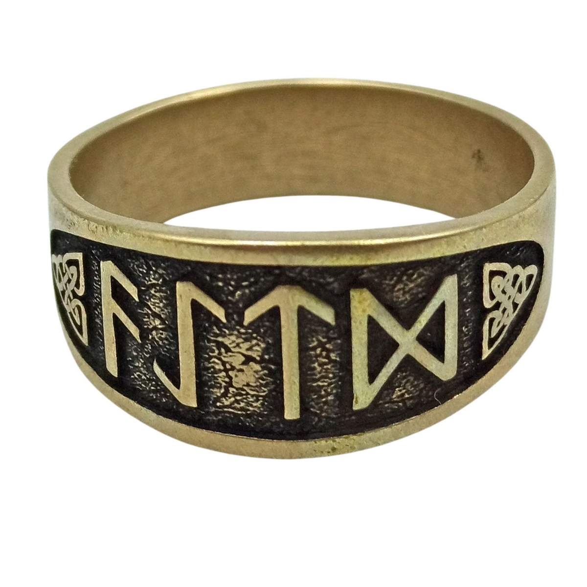 Norse runes ring 6 US Bronze with patina