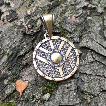 Shield maiden bronze pendant   