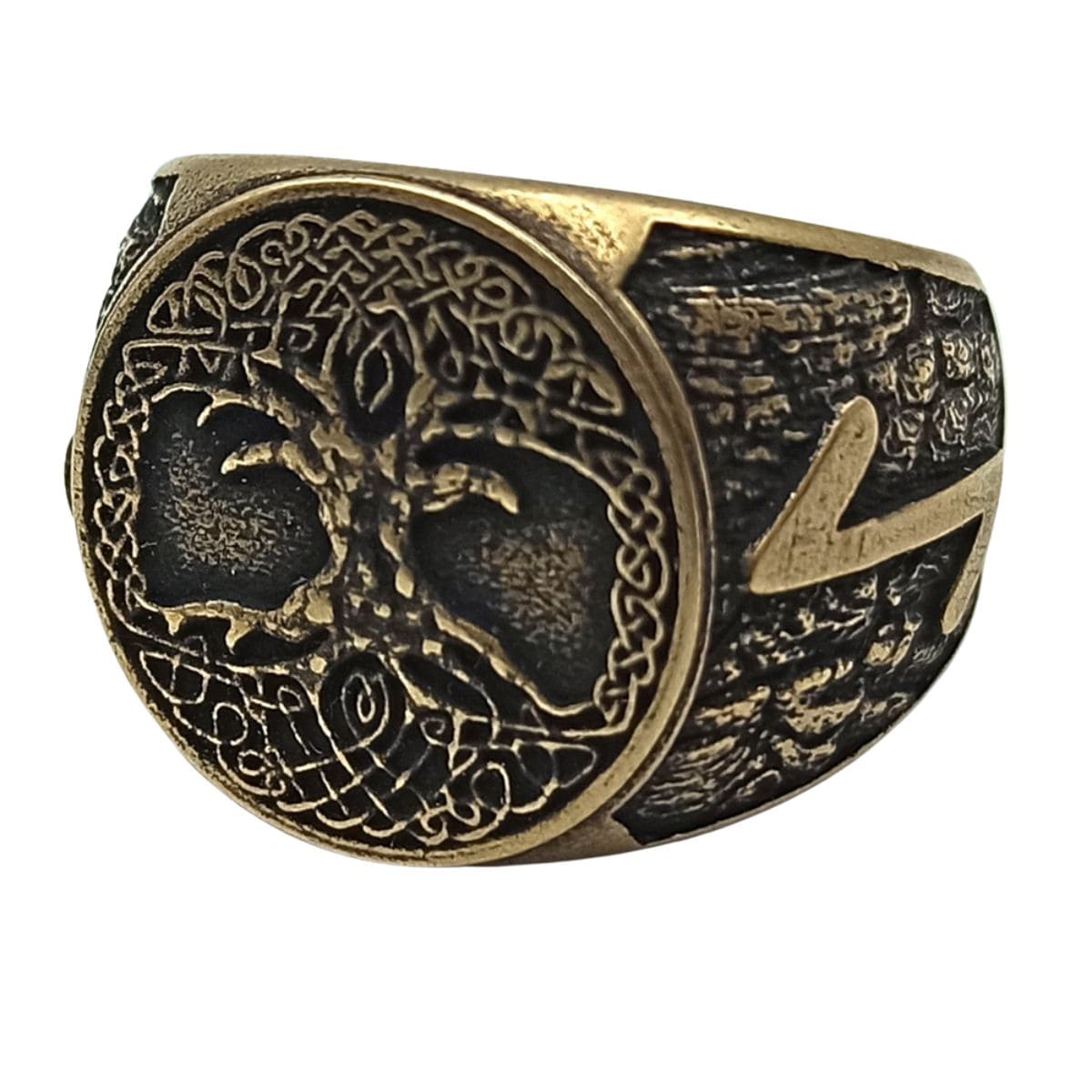 Yggdrasil tree of life ring 6 US Bronze with patina