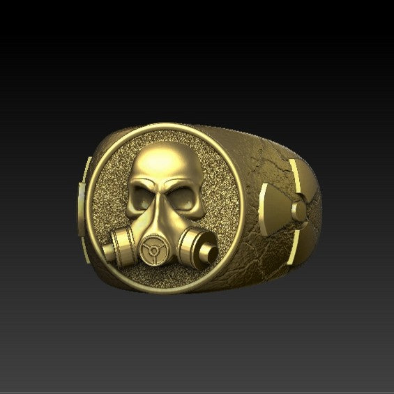 Gas Mask ring 6 US Gold plating