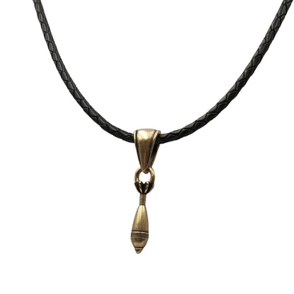 Mine bronze pendant Bronze + leather cord 