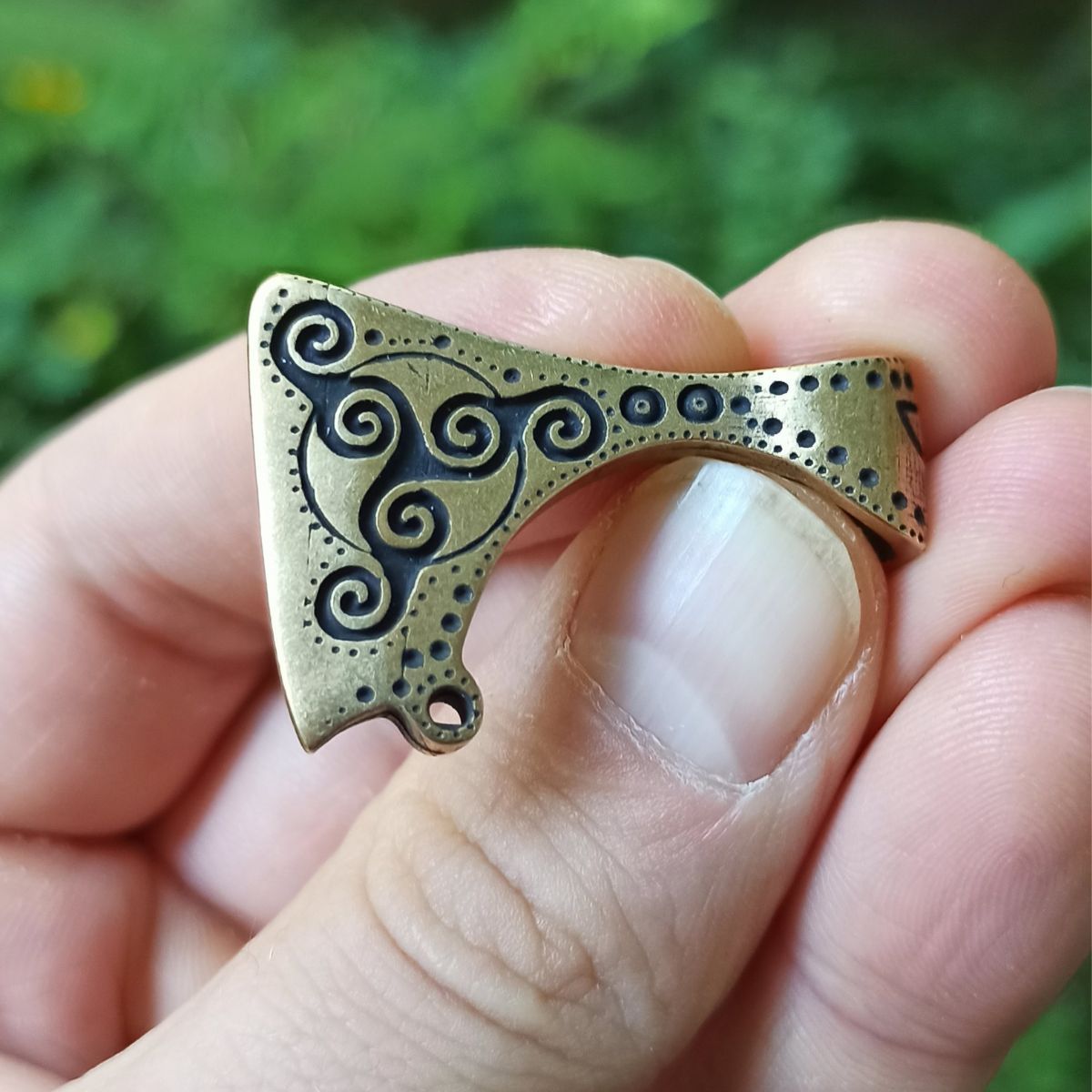 Celtic axe bronze pendant   