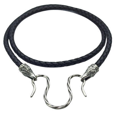 Raven Huginn and Muninn leather necklace