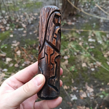 Norse God Thor wood carved figurine