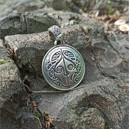 Hel goddess silver pendant
