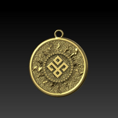 Dazhbog symbol pendant Gold plating