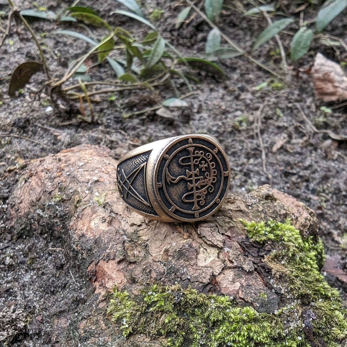 Asmodeus sigil ring from bronze