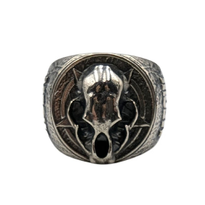 Cat skull signet ring