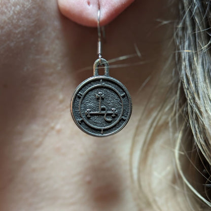 Lilith sigil bronze earrings   