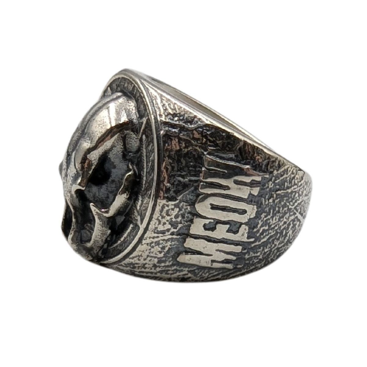 Cat skull signet ring