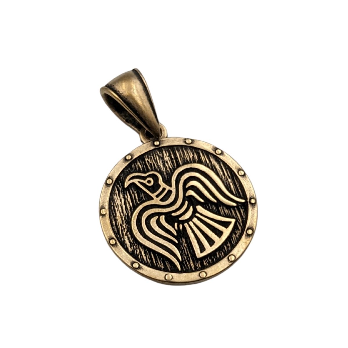 Raven Banner bronze pendant   