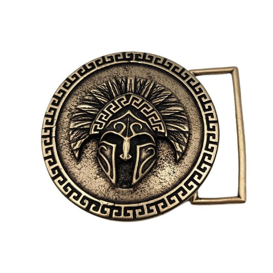 Spartan warrior helmet belt buckle   