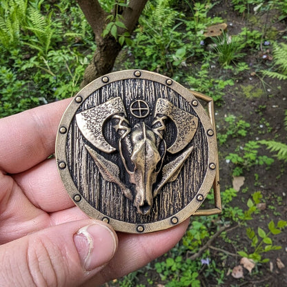 Wolf Skull Viking belt buckle from bronze   