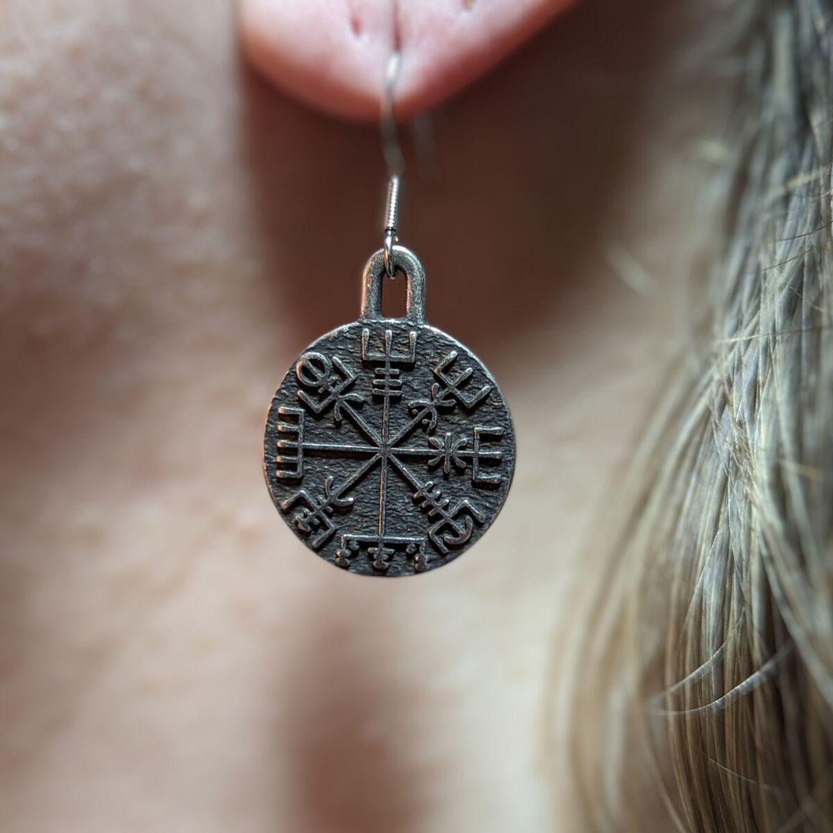 Vegvisir bronze earrings   