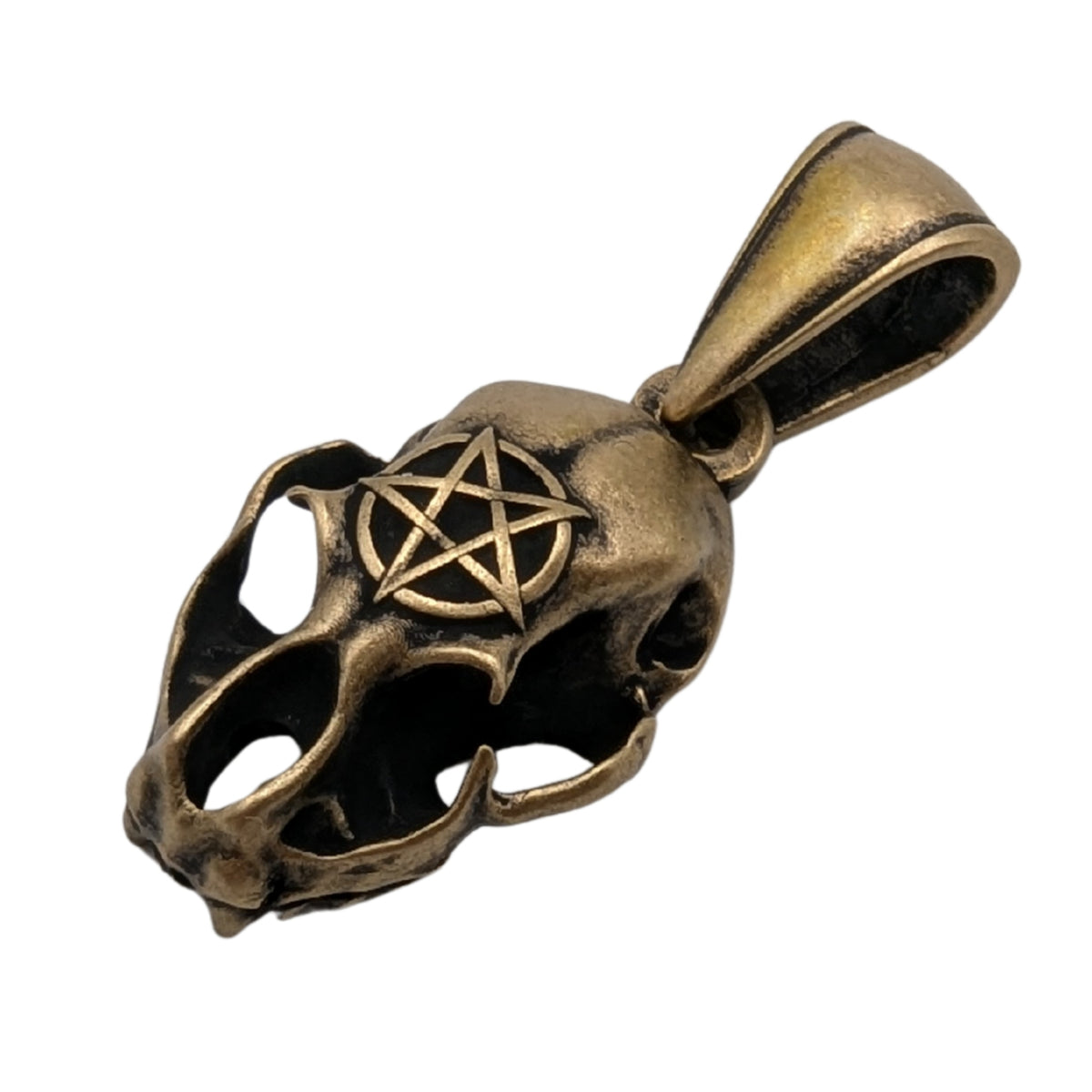 Cat Skull Pentagram pendant