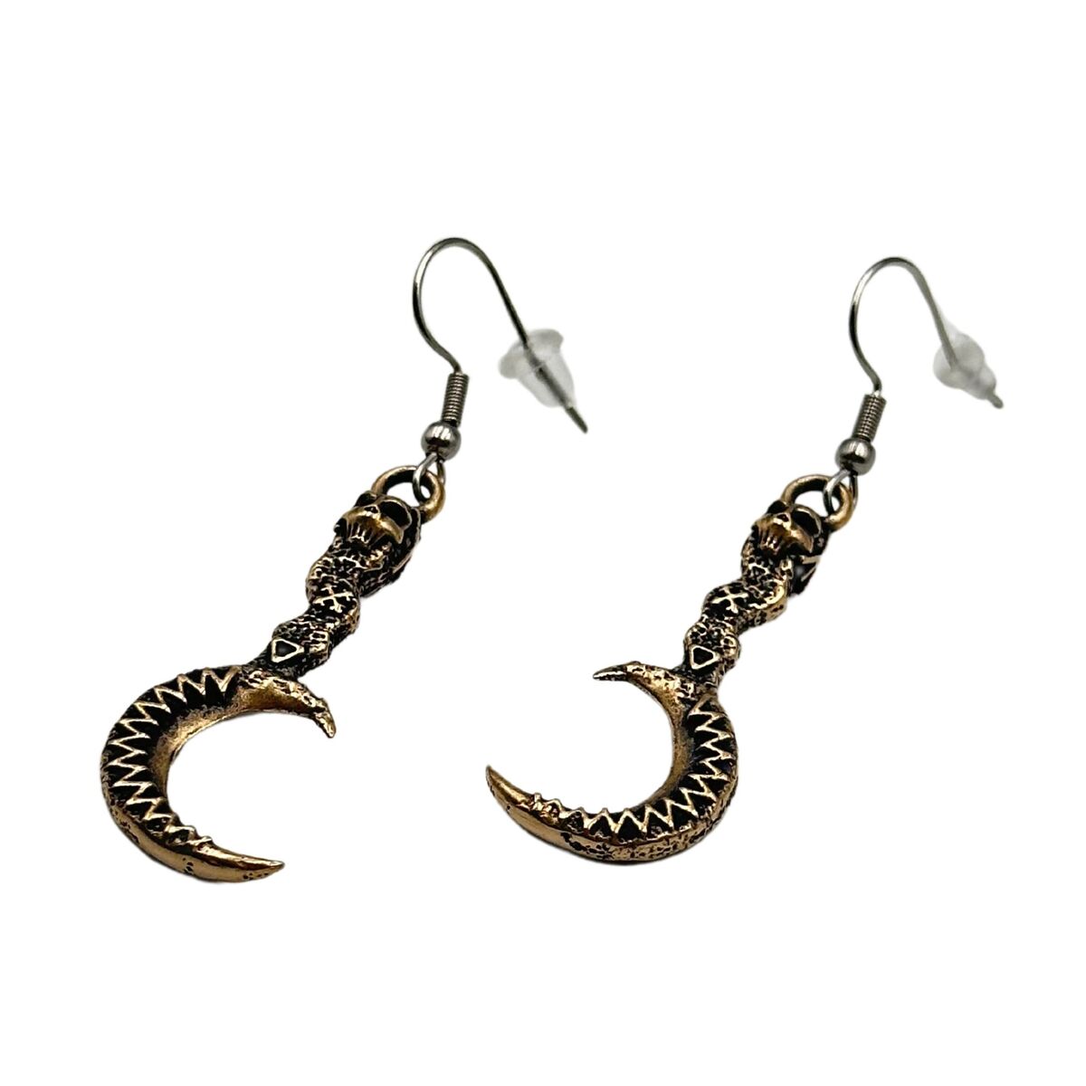 Morana's Sickle bronze earrings