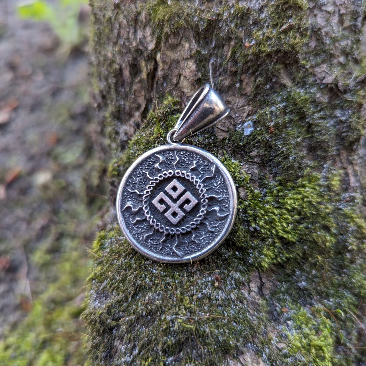 Dazhbog symbol bronze pendant   