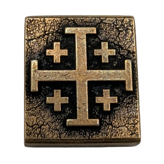 Jerusalem Cross MOLLE Clip Bronze with patina