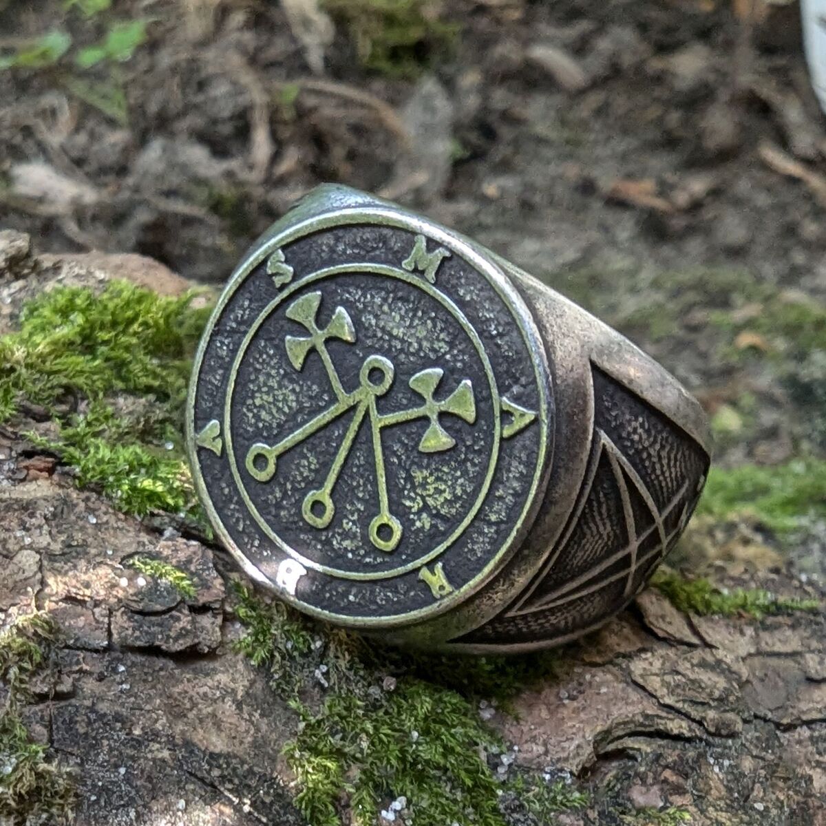 Marbas sigil demon bronze ring   