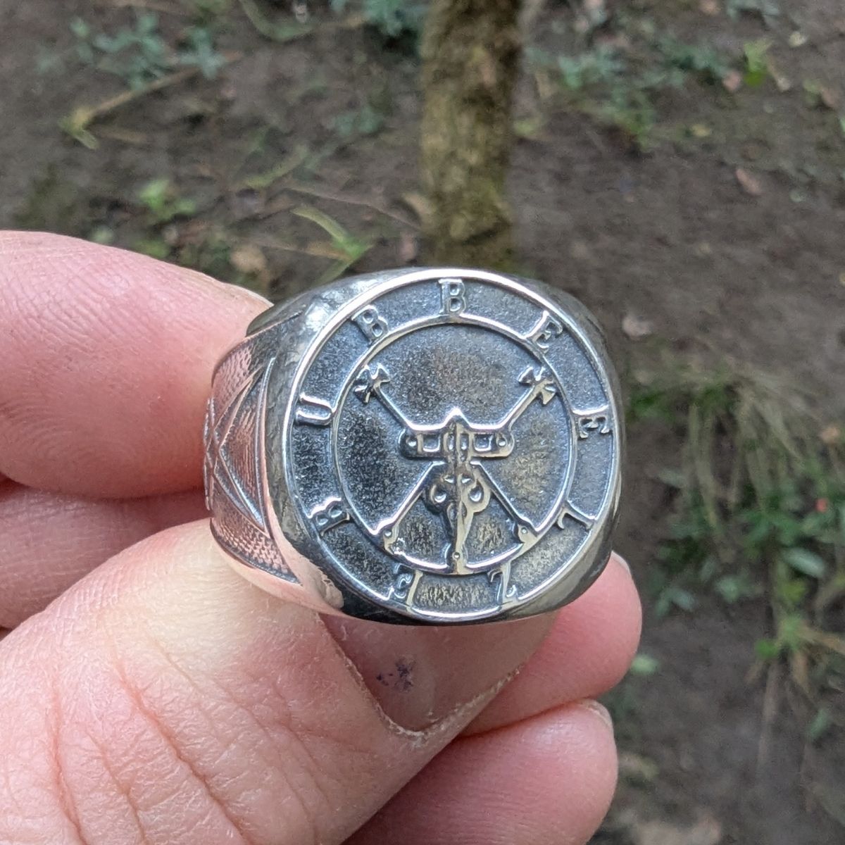 Beelzebub demon sigil ring from silver