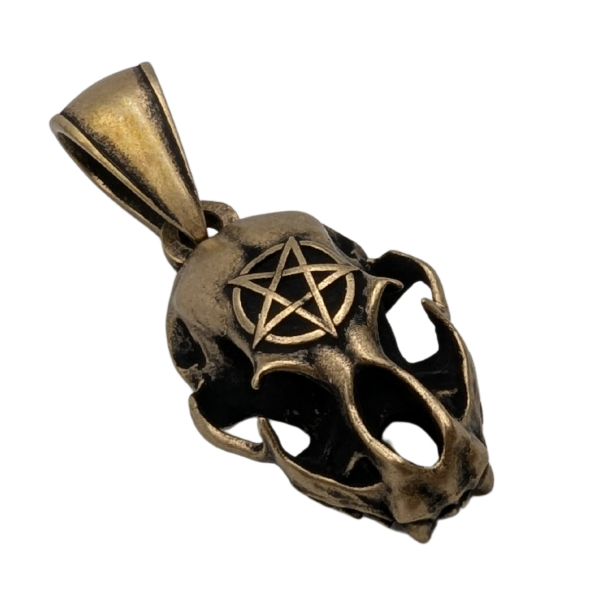 Cat Skull Pentagram pendant