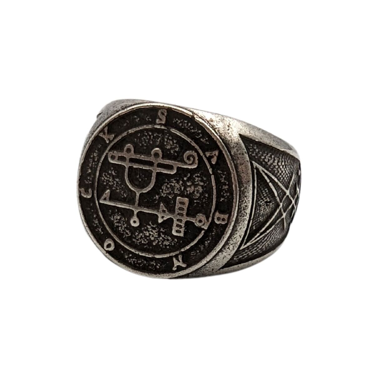 Sabnock sigil ring from bronze 6 US Silver plating 