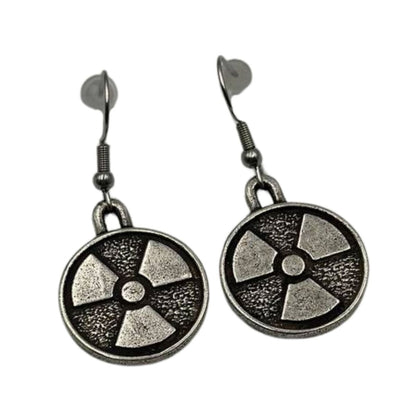 Radiation symbol earrings Silver plating