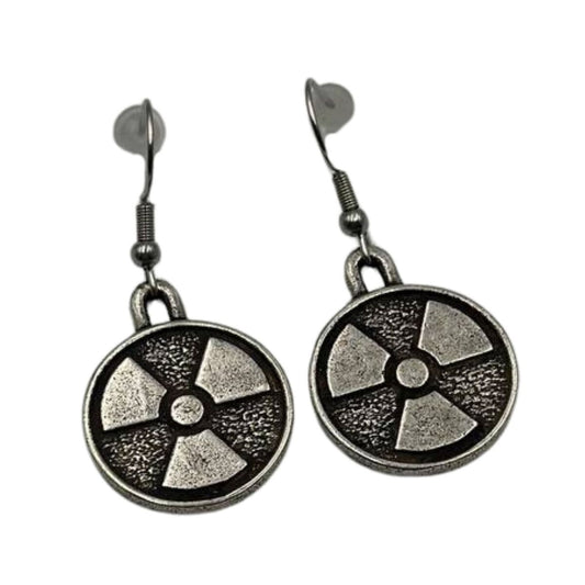 Radiation symbol earrings Silver plating