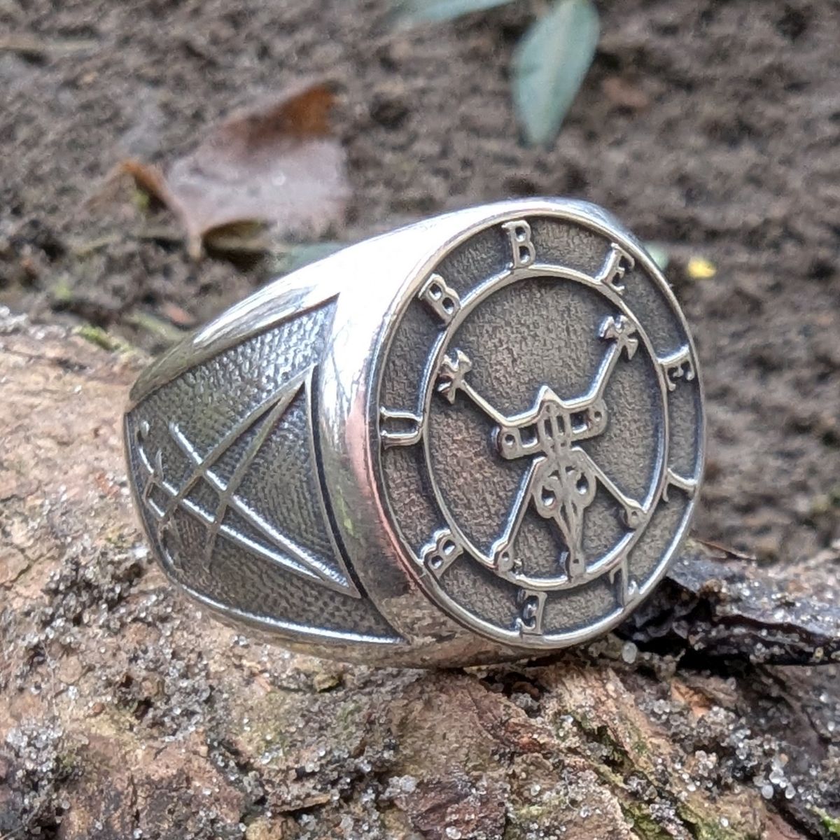 Beelzebub demon sigil ring from silver