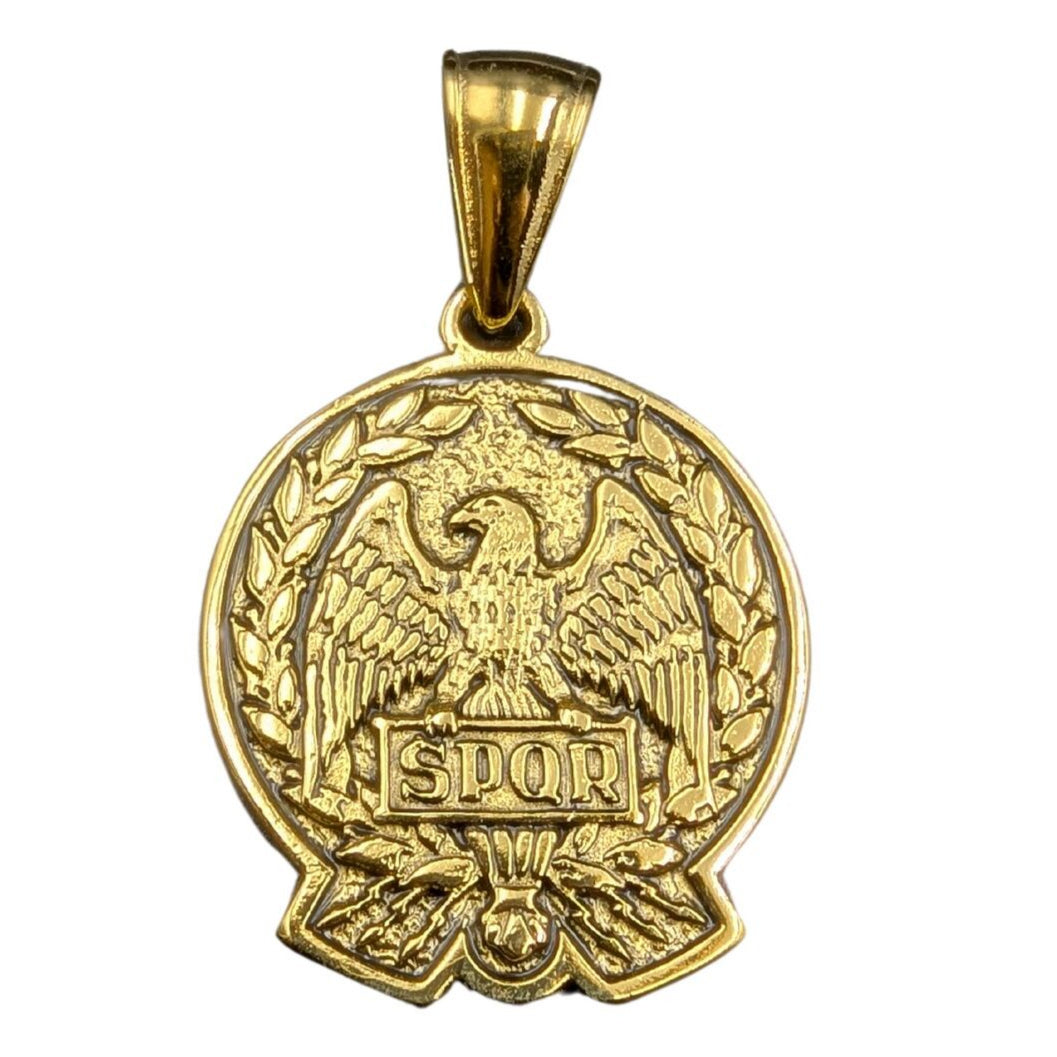 Roman eagle Aquila SPQR pendant Gold plating