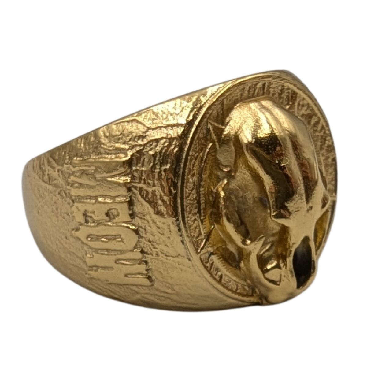 Cat skull signet ring
